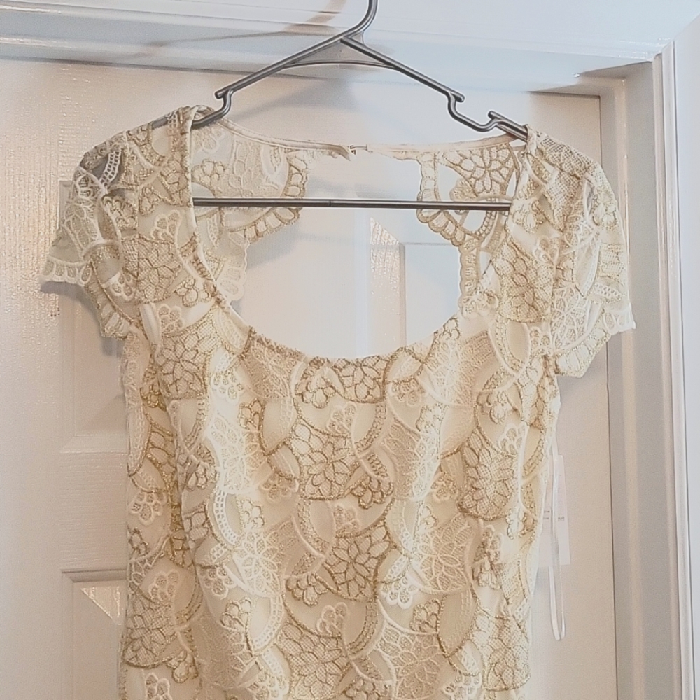 Alberto Makali White w/ Gold Dress